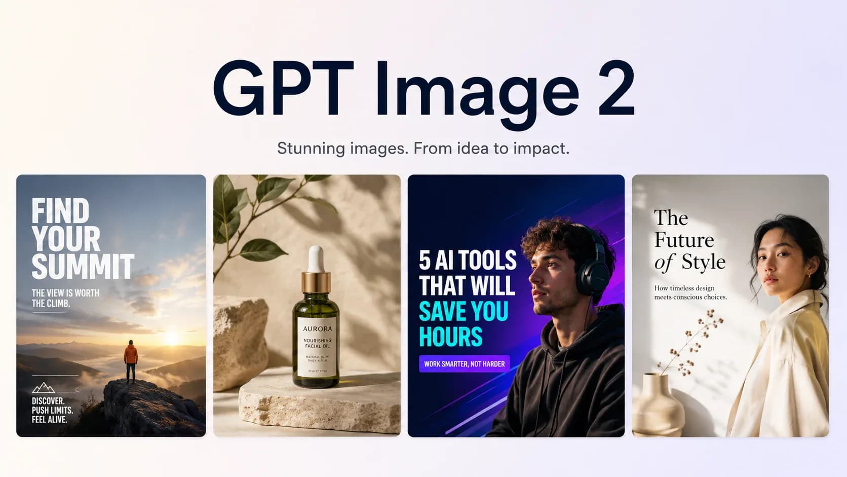 GPT Image 2 gallery with generated and edited poster, product, thumbnail, and editorial image results