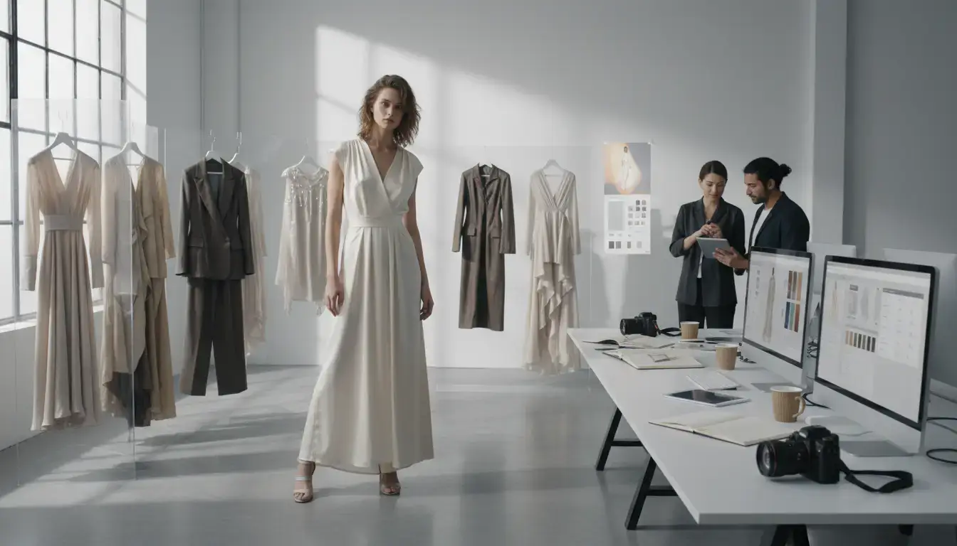 Campaign moodboard with AI-generated outfit alternatives