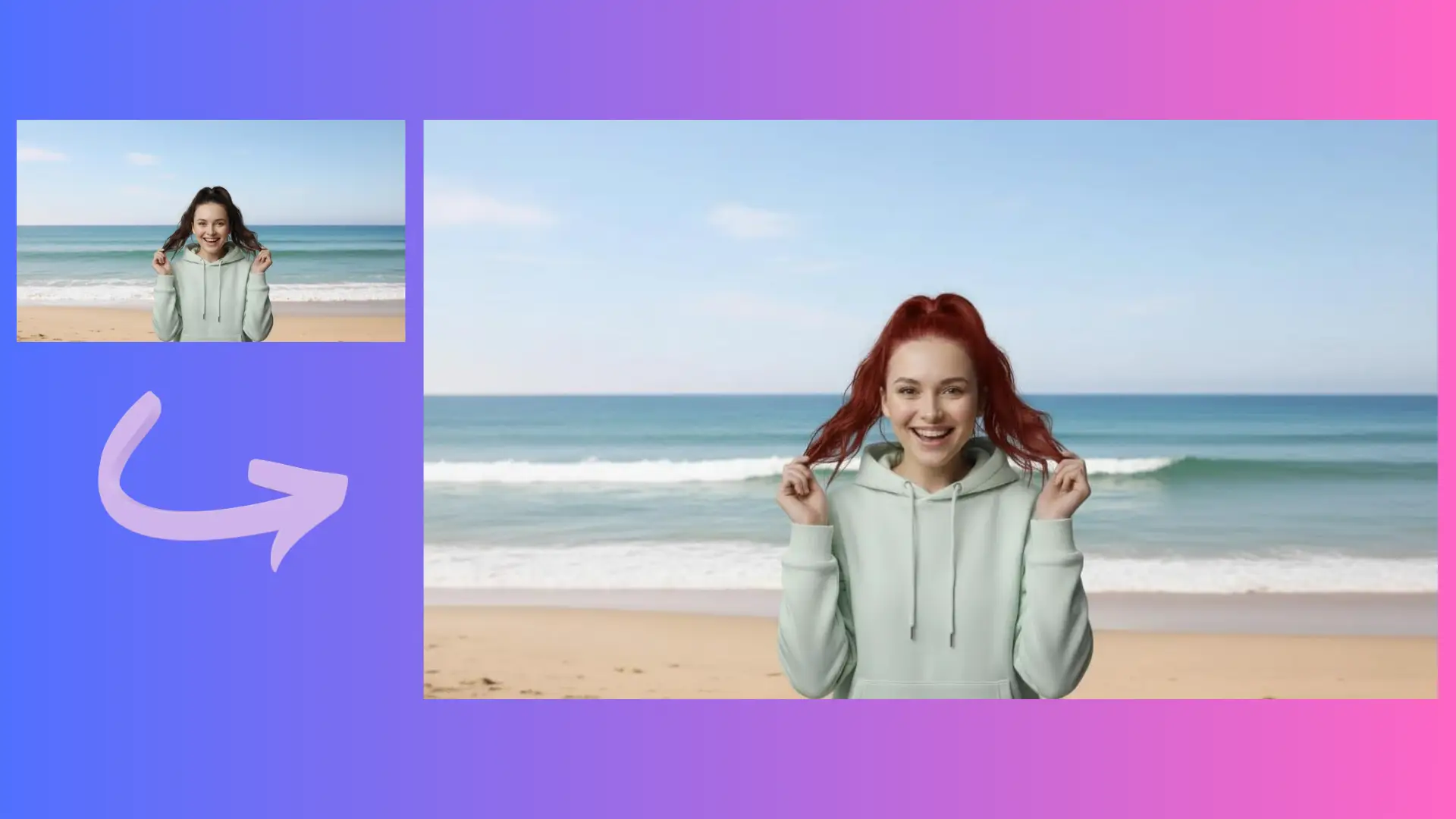 Precise editing results from the AI Image Editor