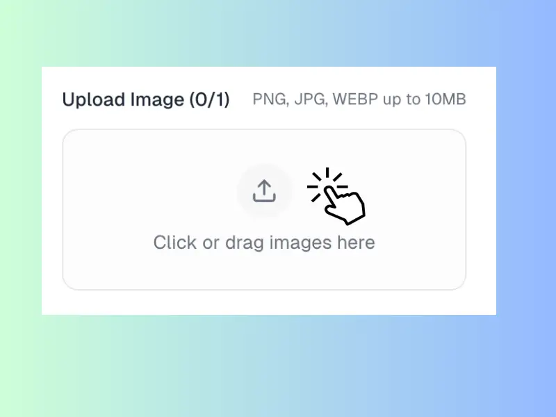 Upload step for the AI Image Extender