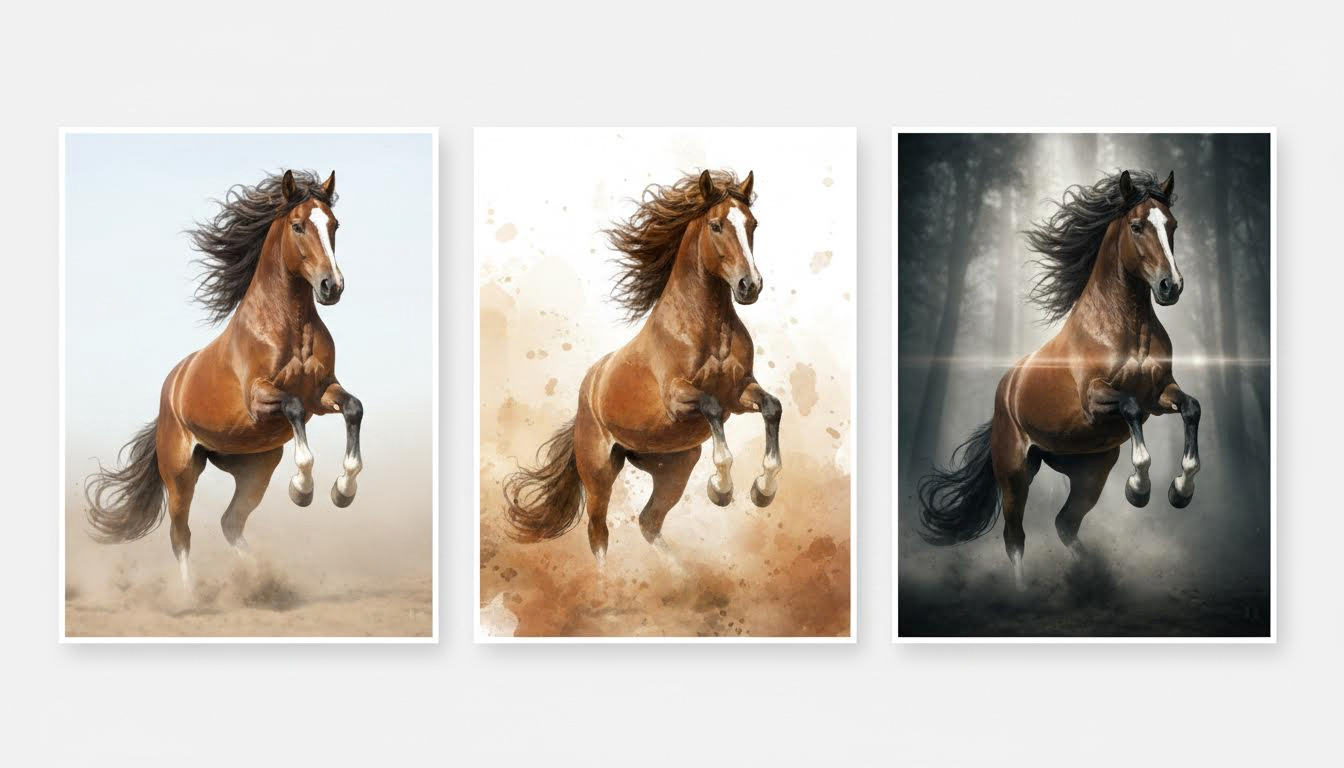 AI Image Generator showing multiple styles and moods