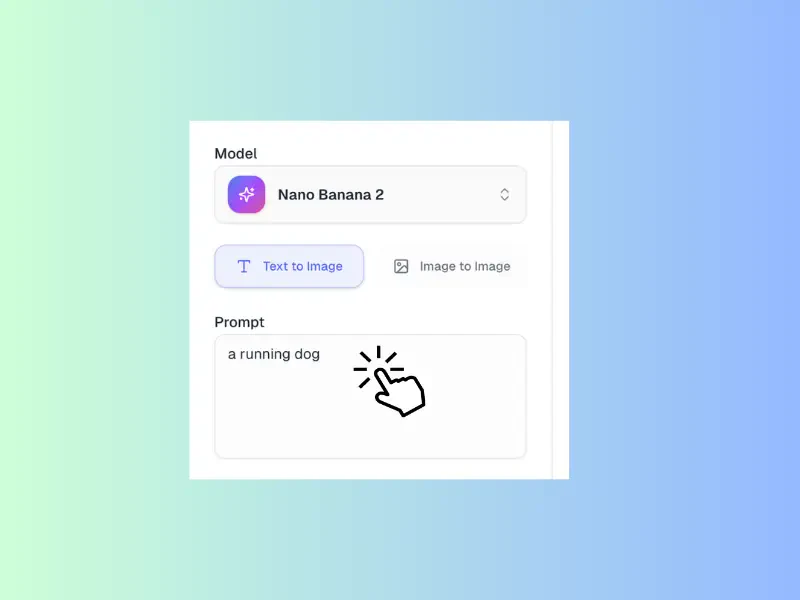 Prompt briefing panel for Nano Banana 2 generation