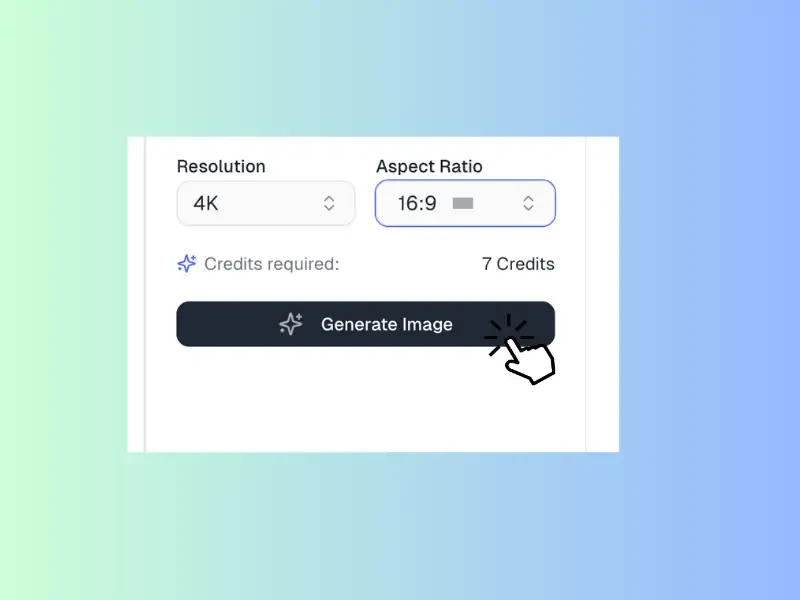 Nano Banana 2 generation controls with ratio and mode options