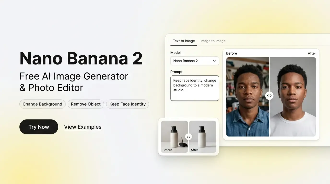Nano Banana 2 interface showing prompt controls and image comparison grid
